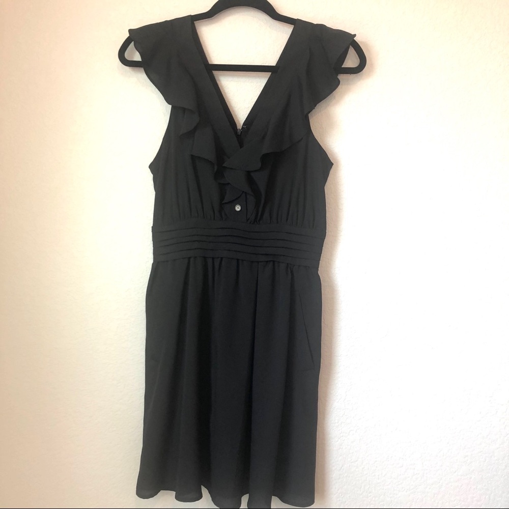 Bcbg black ruffle dress